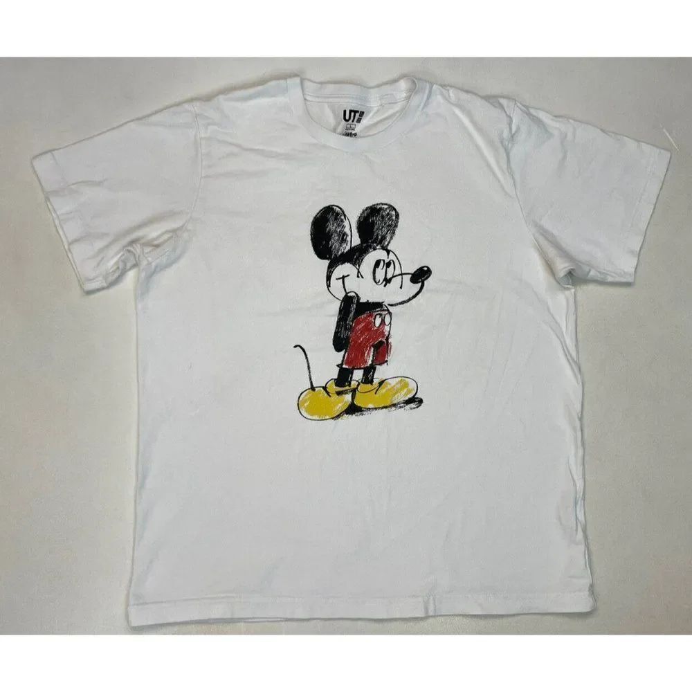 Uniqlo UT Disney Mickey Mouse James Jarvis Art Graphic T-shirt Men Large White